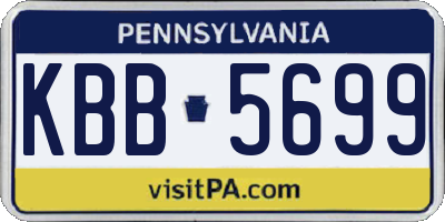 PA license plate KBB5699