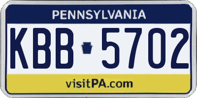 PA license plate KBB5702