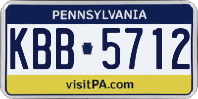 PA license plate KBB5712