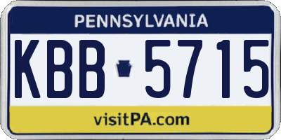 PA license plate KBB5715