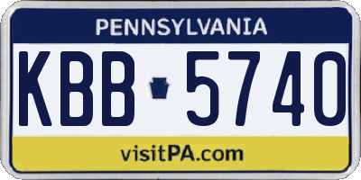 PA license plate KBB5740