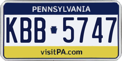 PA license plate KBB5747