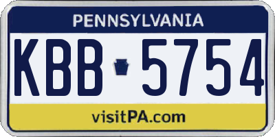 PA license plate KBB5754