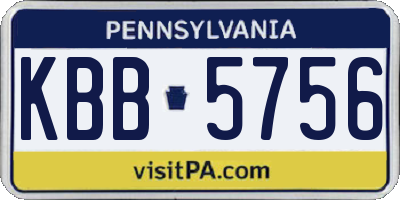 PA license plate KBB5756
