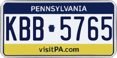 PA license plate KBB5765