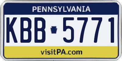 PA license plate KBB5771