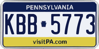 PA license plate KBB5773