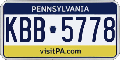 PA license plate KBB5778