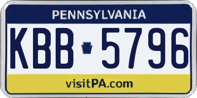 PA license plate KBB5796