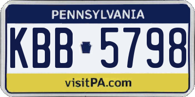 PA license plate KBB5798