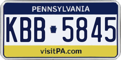 PA license plate KBB5845