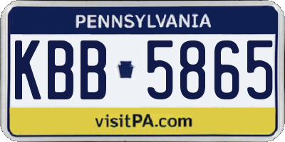 PA license plate KBB5865