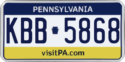 PA license plate KBB5868