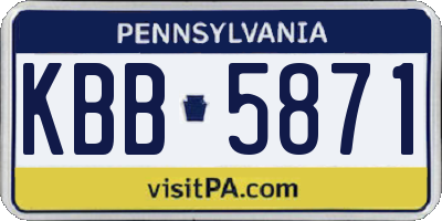 PA license plate KBB5871