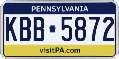 PA license plate KBB5872