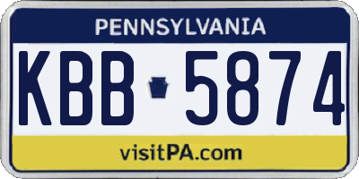 PA license plate KBB5874