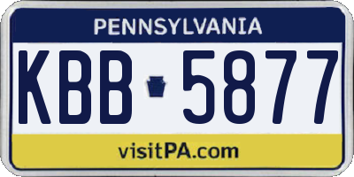 PA license plate KBB5877
