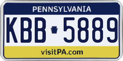 PA license plate KBB5889
