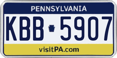 PA license plate KBB5907
