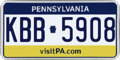 PA license plate KBB5908