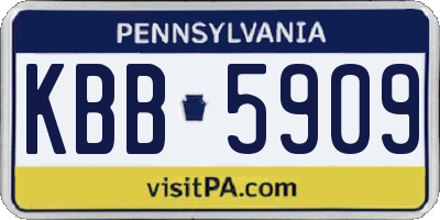 PA license plate KBB5909