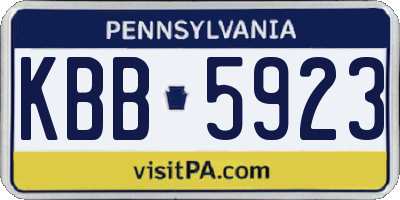 PA license plate KBB5923