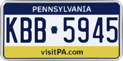 PA license plate KBB5945