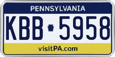 PA license plate KBB5958