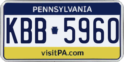 PA license plate KBB5960