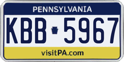 PA license plate KBB5967