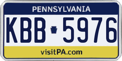 PA license plate KBB5976