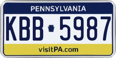 PA license plate KBB5987