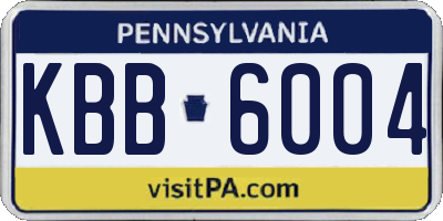 PA license plate KBB6004