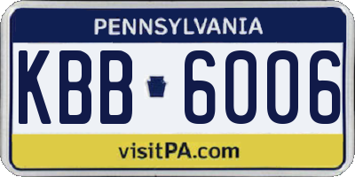 PA license plate KBB6006