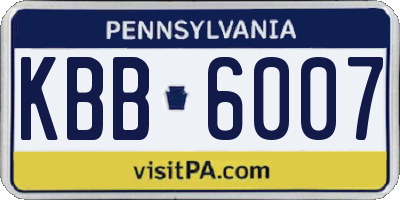 PA license plate KBB6007