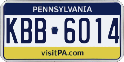 PA license plate KBB6014
