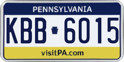 PA license plate KBB6015