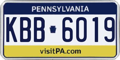 PA license plate KBB6019