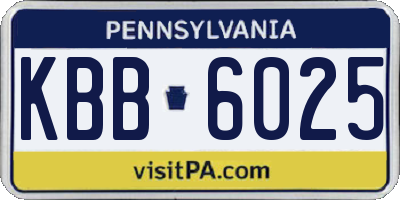 PA license plate KBB6025