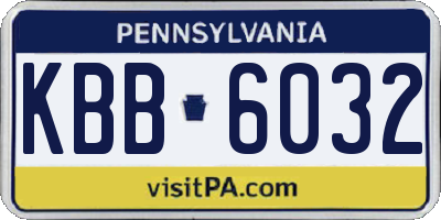 PA license plate KBB6032