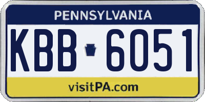 PA license plate KBB6051