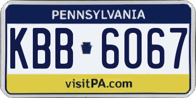 PA license plate KBB6067