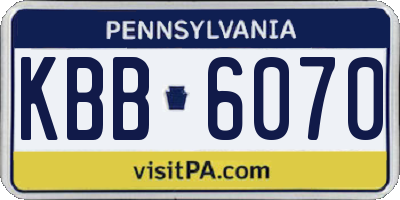 PA license plate KBB6070