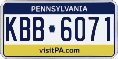 PA license plate KBB6071