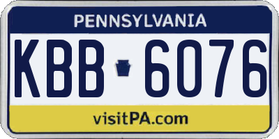 PA license plate KBB6076