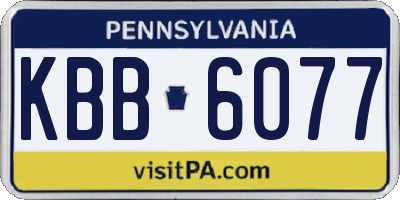 PA license plate KBB6077