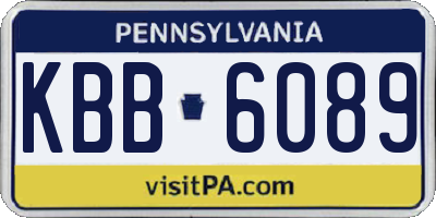 PA license plate KBB6089