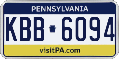 PA license plate KBB6094