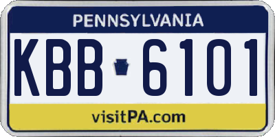 PA license plate KBB6101