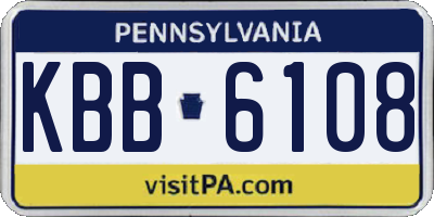 PA license plate KBB6108